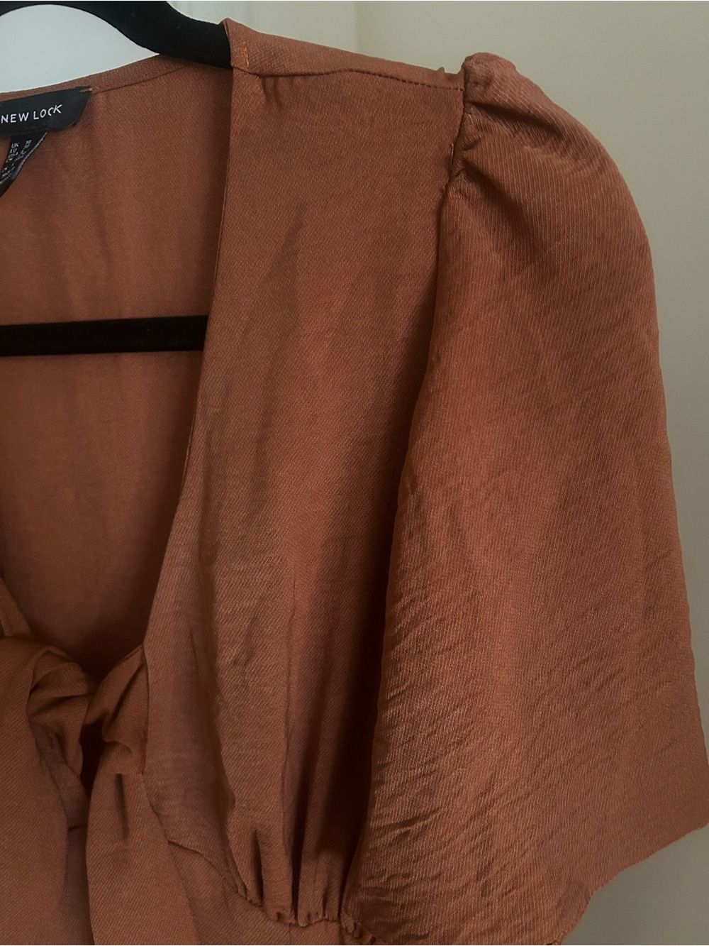 New Look Rust Brown Tie Front Midi Dress Size 6 - Picture 3 of 5